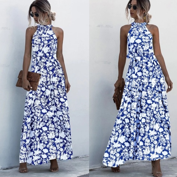 Boho gypsy dot halter maxi dress - Picture 3 of 4